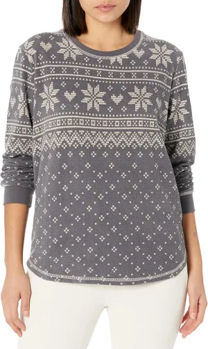 PJ Salvage Women's Loungewear Frosted Fairisle Long Sleeve Top