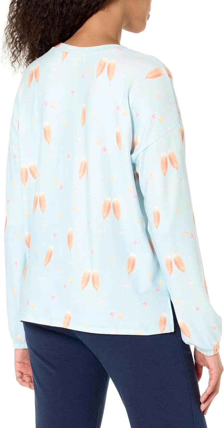 PJ Salvage Women's Loungewear You Had Me at Rose Long Sleeve Top