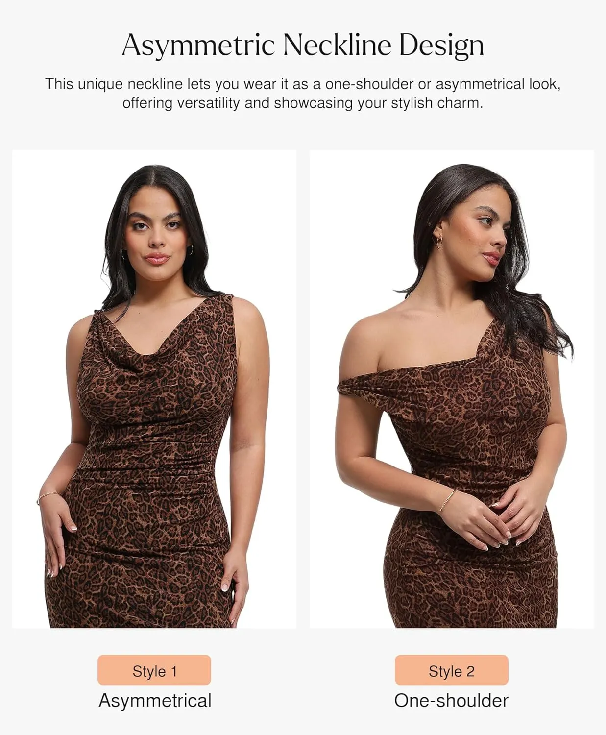 Popilush Formal Dresses for Women - Shapewear Cowl Neck Maxi Ruched Bodycon Gowns with Slit - Prom Dress Wedding Guest