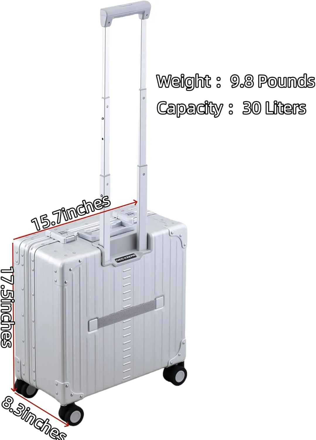 Product Image All Aluminum Carry On Luggage Airline Approved Hard Shell Luggage Case Lightweight Metal Suitcases with TSA Lock for Travel (Carry-On 16-Inch)