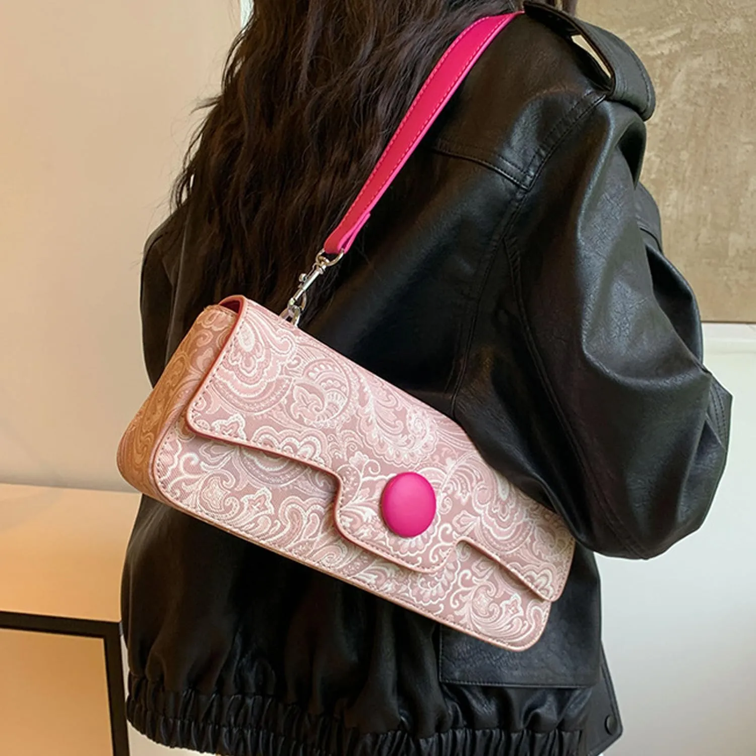 PU Leather Fashion Handbag Evening Clutch Shoulder Bag Vintage Crossbody Bag Clutch Purses for Women.