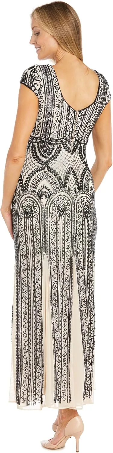 R&M Richards Women's Champagne Noir Glamour Gown