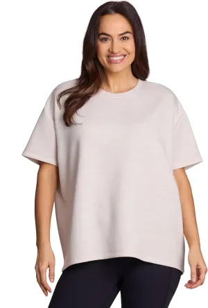 RBX Oversized T-Shirt for Women, Luxe Athleisure Fabric Loungewear Short Sleeve Workout Top with Plus Sizes