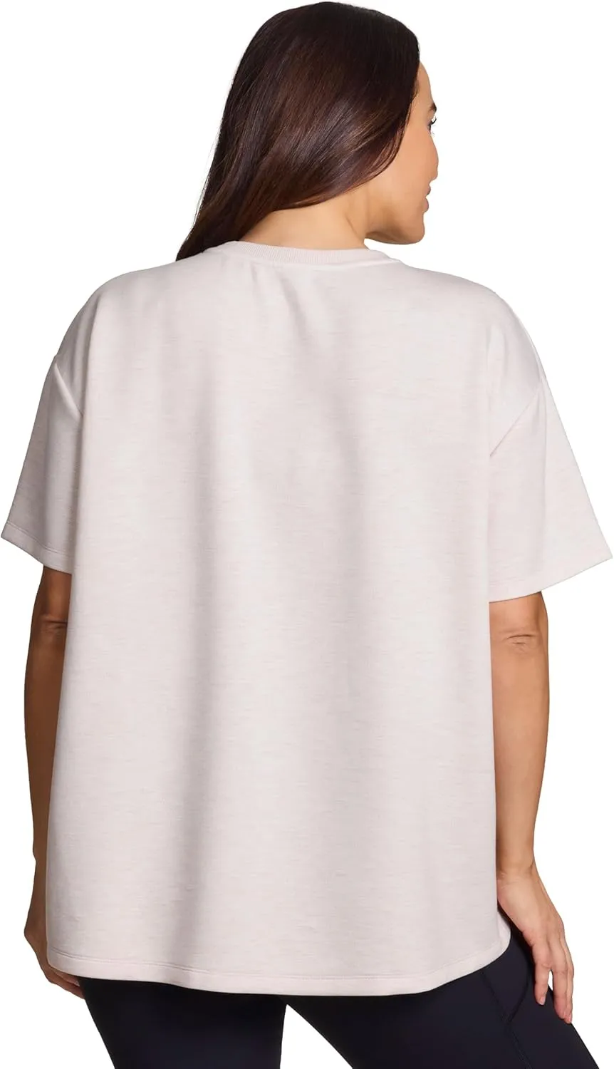 RBX Oversized T-Shirt for Women, Luxe Athleisure Fabric Loungewear Short Sleeve Workout Top with Plus Sizes