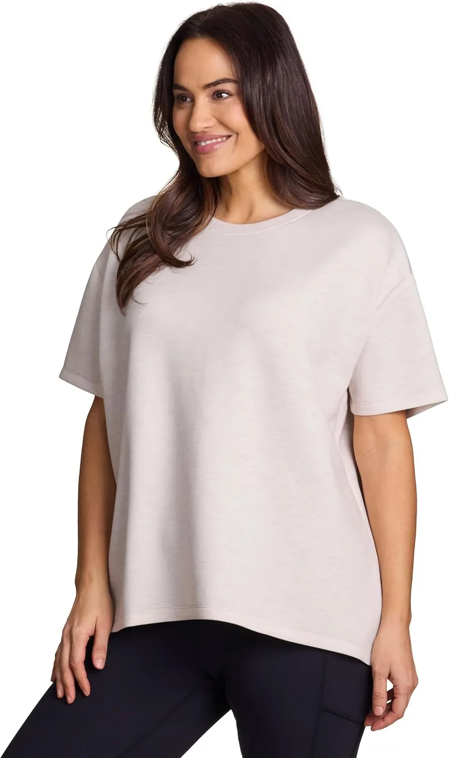 RBX Oversized T-Shirt for Women, Luxe Athleisure Fabric Loungewear Short Sleeve Workout Top with Plus Sizes