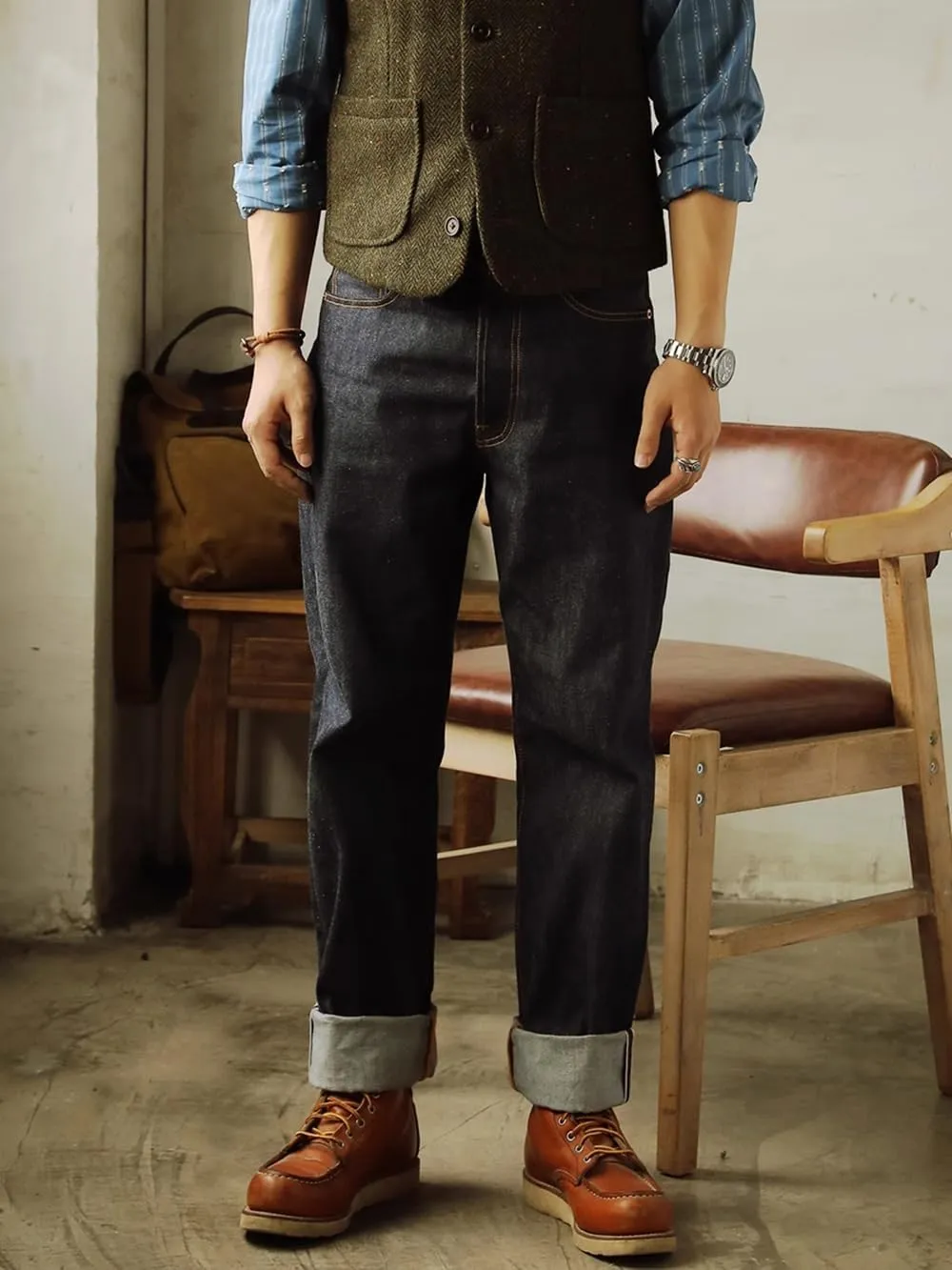 Red Tornado 55501 Men's Selvedge Jeans Relaxed Fit Straight Leg