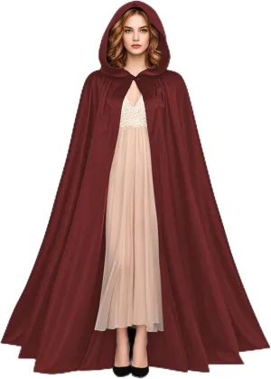 Renaissance Hooded Cape Viking Medieval Cape with Hood Halloween Victorian Cloak Poncho Full Length