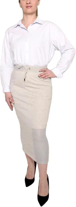Rib Panel Maxi Skirt