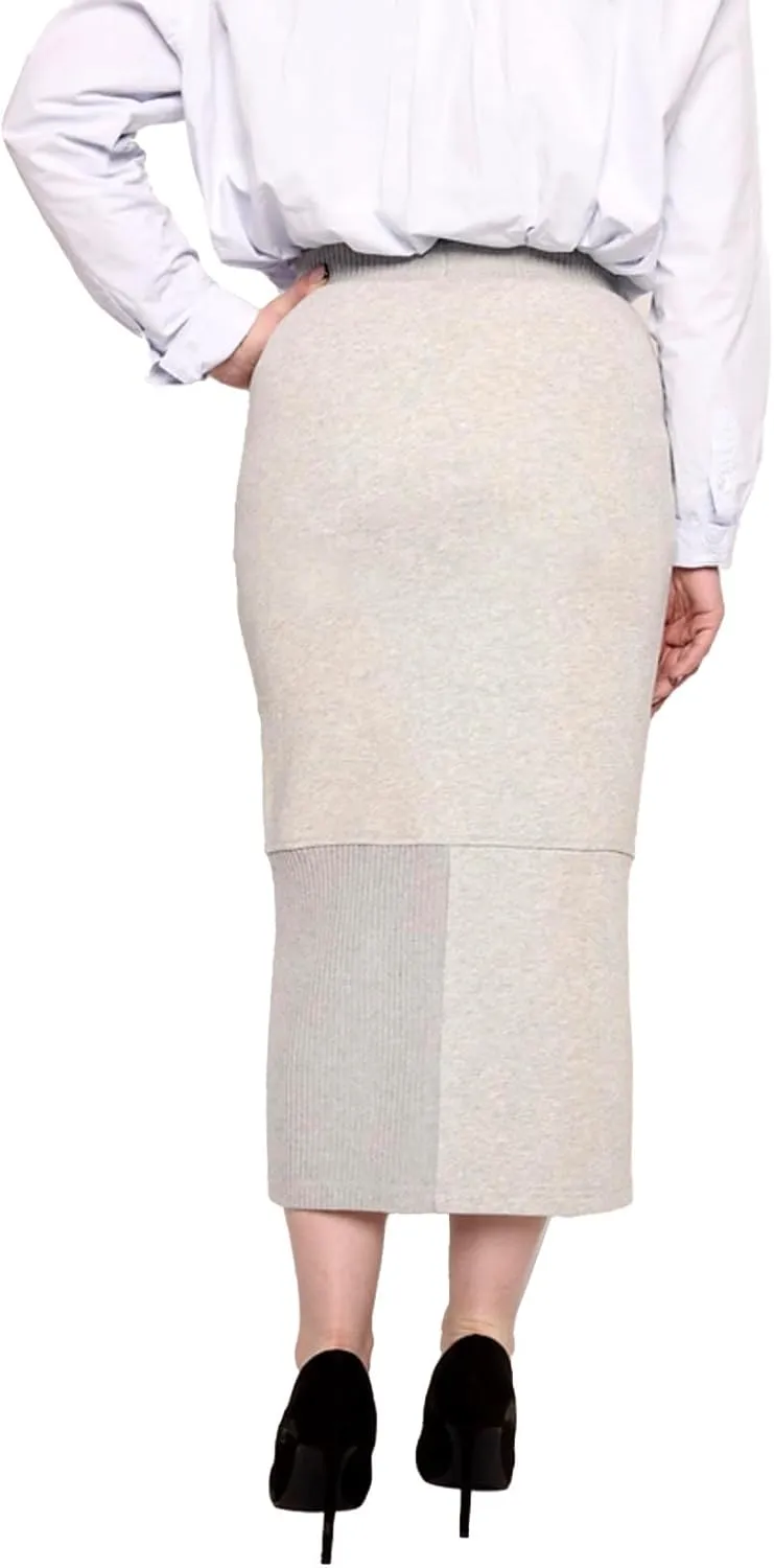 Rib Panel Maxi Skirt