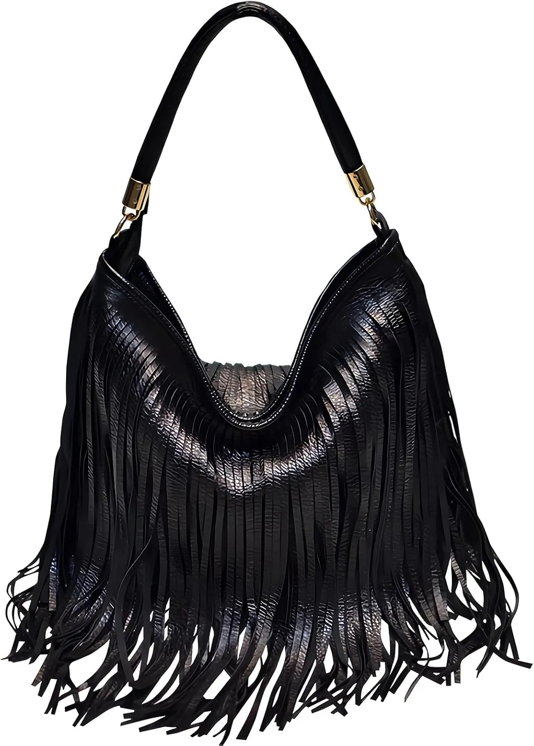 Saddhu Fringe Crossbody Purse for Women Faux Leather Handbag Tassel Bohemian Cross Body Bag for Wedding Cocktail Party