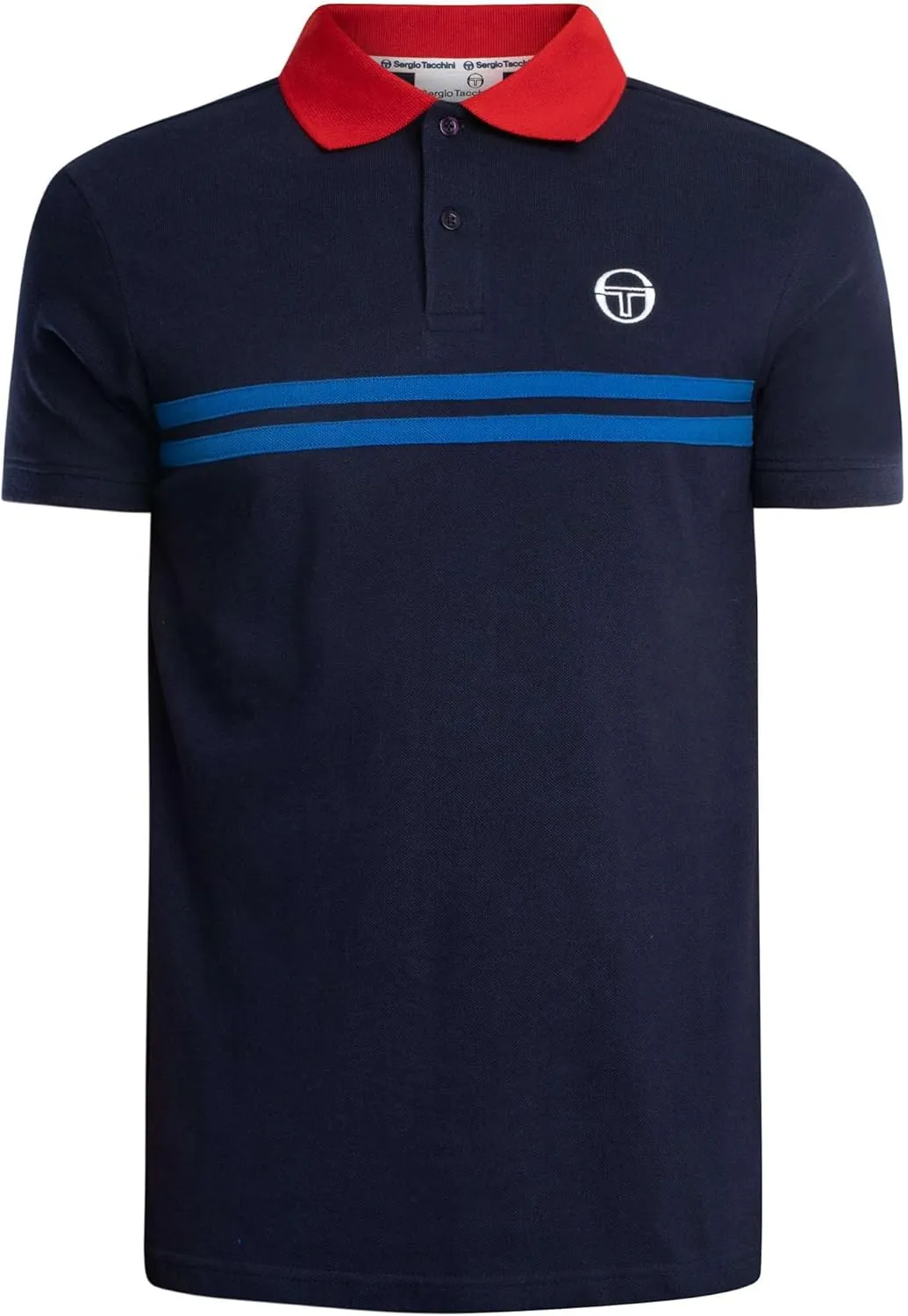 Sergio Tacchini Men's Supermac Polo Shirt, Maritime Blue/Adrenaline Rush/Nautical