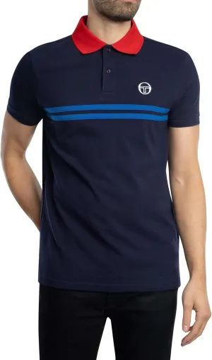 Sergio Tacchini Men's Supermac Polo Shirt, Maritime Blue/Adrenaline Rush/Nautical