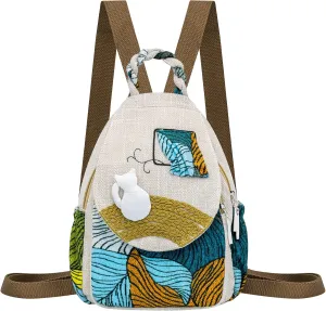 Small Backpack Purse for Women, Hand-Woven Sling Bag, Women's Mini Hippie Boho Cute Sling Backpack