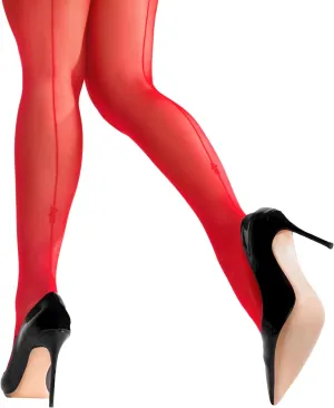 sofsy Vintage-Style 20 Den Sheer Backseam Tights for Women [Made in Italy] High Waist Pantyhose Stocking with Cuban Heel