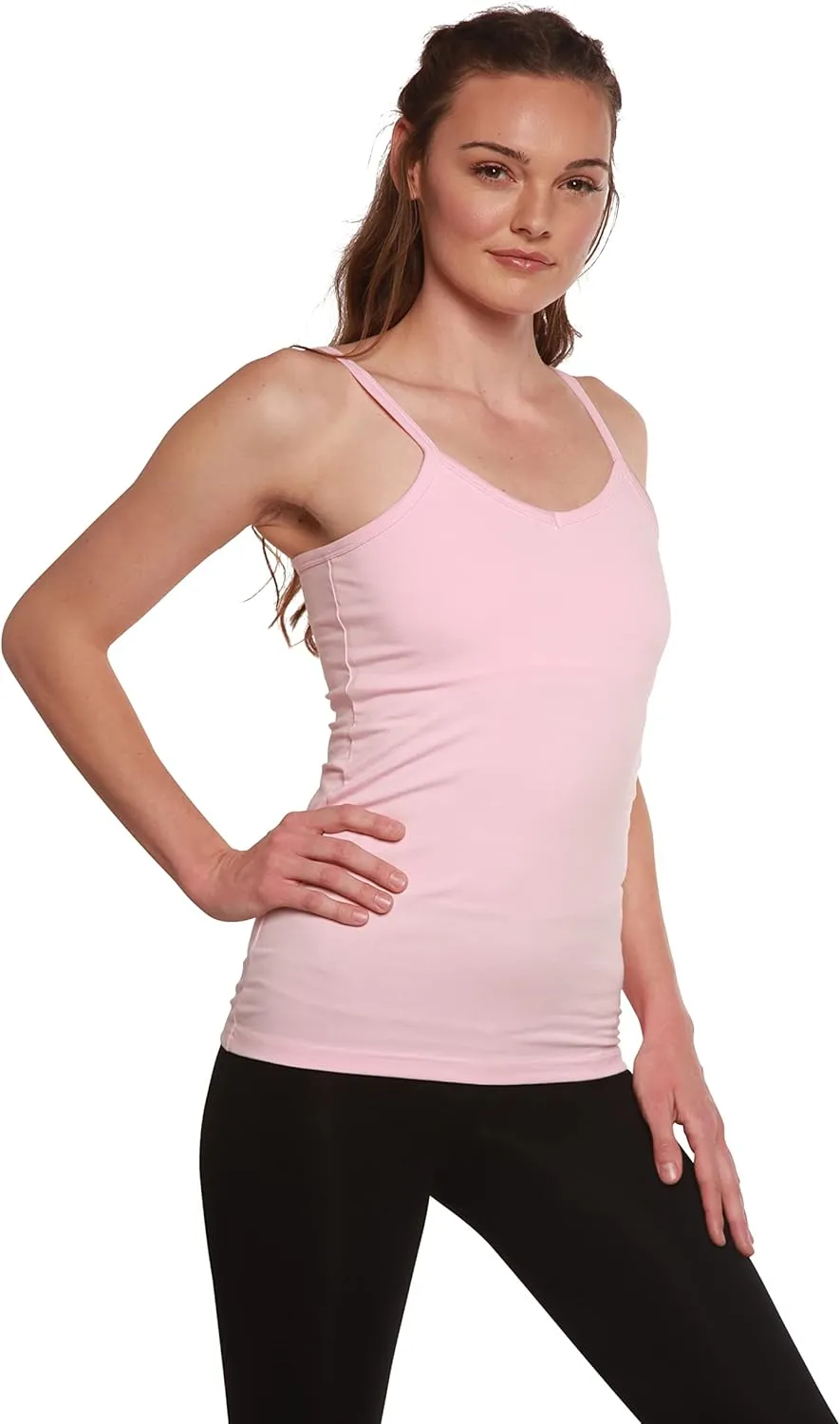 Spun Bamboo Women's Bamboo Viscose Soft Slim-Fit Camisole with Shelf Bra -