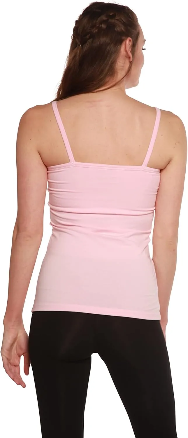 Spun Bamboo Women's Bamboo Viscose Soft Slim-Fit Camisole with Shelf Bra -