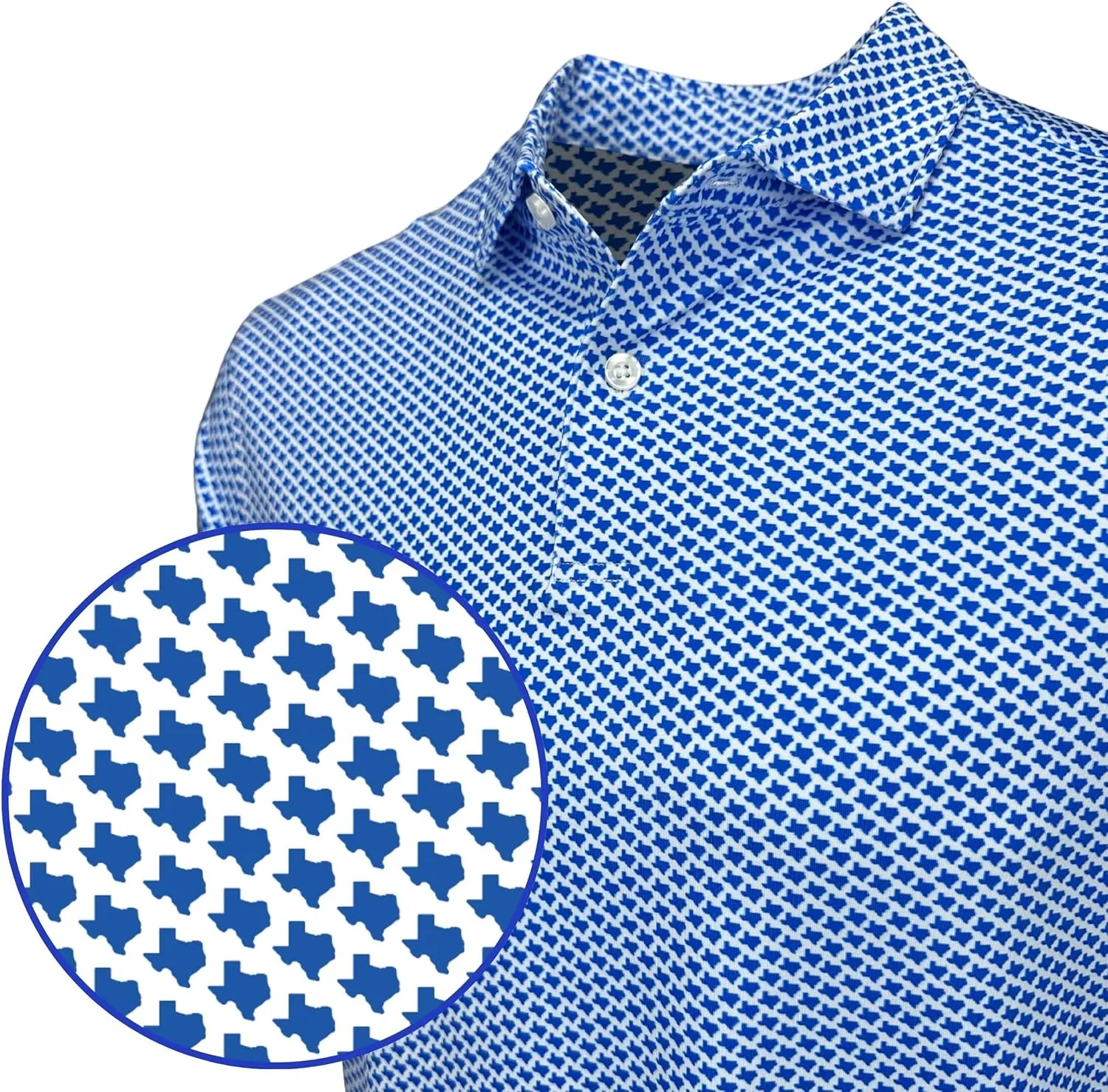 State Print Golf Shirt for Men  Mens University Polo Moisture Wicking Dry Fit Performance Short Sleeve Regular Fit