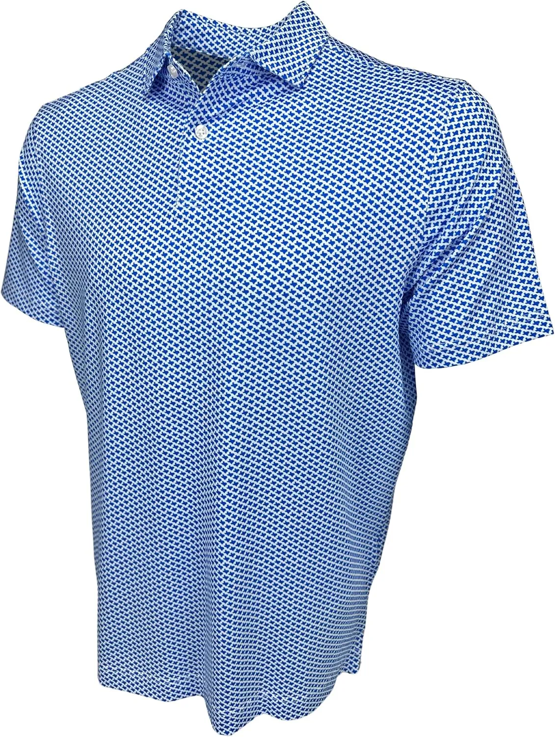 State Print Golf Shirt for Men  Mens University Polo Moisture Wicking Dry Fit Performance Short Sleeve Regular Fit