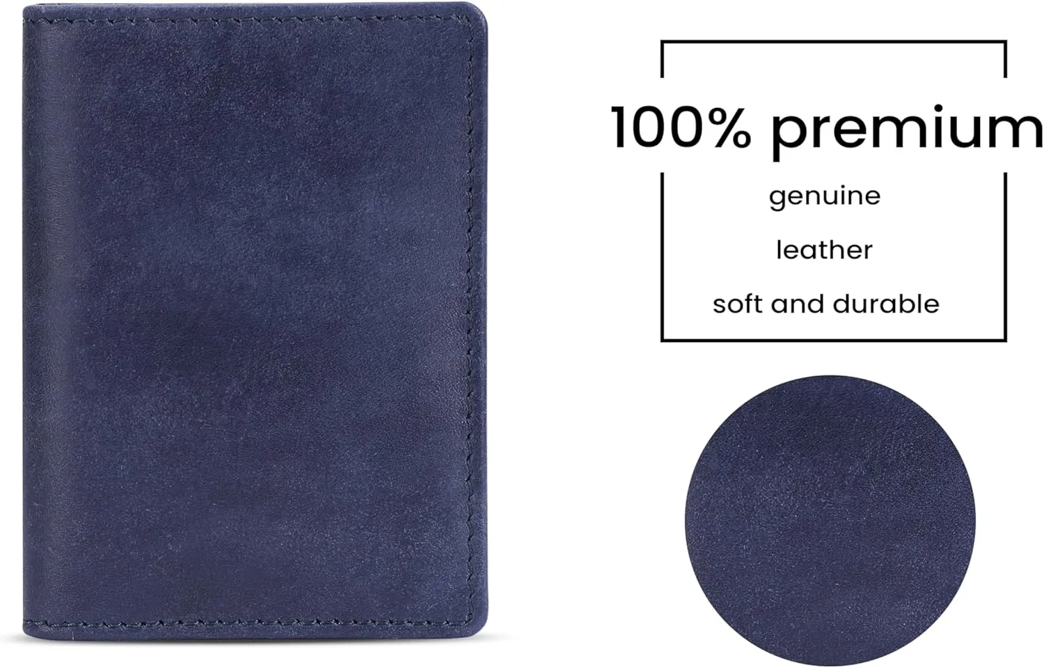 The Antiq Premium Leather Card Wallet, RFID Blocking Expandable Business Card Case, Bifold Card Holder for Men and Women, Men's Purse, Wallet for Men (Business Card Wallet, Blue)