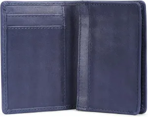The Antiq Premium Leather Card Wallet, RFID Blocking Expandable Business Card Case, Bifold Card Holder for Men and Women, Men's Purse, Wallet for Men (Business Card Wallet, Blue)
