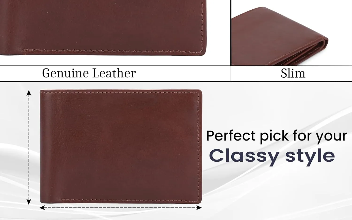 The Antiq Premium Leather Card Wallet, RFID Blocking Expandable Business Card Case, Bifold Card Holder for Men and Women, Men's Purse, Wallet for Men (Business Card Wallet, Tan)
