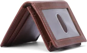 The Antiq Premium Leather Card Wallet, RFID Blocking Expandable Business Card Case, Bifold Card Holder for Men and Women, Men's Purse, Wallet for Men (Business Card Wallet, Tan)