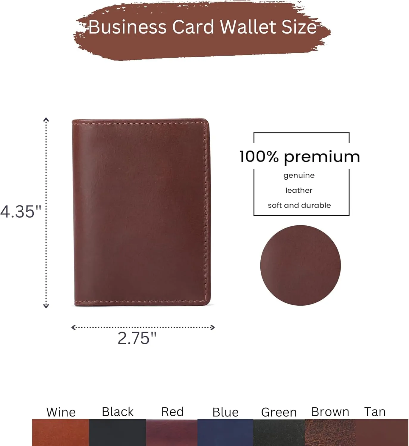 The Antiq Premium Leather Card Wallet, RFID Blocking Expandable Business Card Case, Bifold Card Holder for Men and Women, Men's Purse, Wallet for Men (Business Card Wallet, Tan)