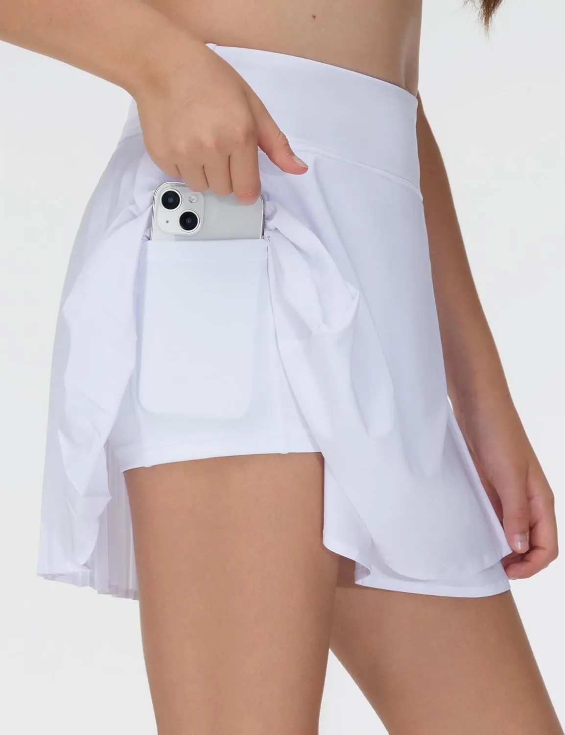 THE GYM PEOPLE Girls' Pleated Tennis Skirts 2 in 1 Kids Athletic Running Golf Skorts with Shorts Pockets