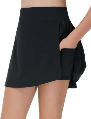 THE GYM PEOPLE Girls' Pleated Tennis Skirts 2 in 1 Kids Athletic Running Golf Skorts with Shorts Pockets