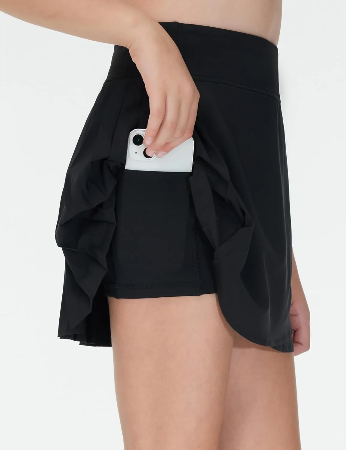 THE GYM PEOPLE Girls' Pleated Tennis Skirts 2 in 1 Kids Athletic Running Golf Skorts with Shorts Pockets