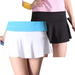 TopTie 2-Pack Women's Team Gym Ultra Skirt, with Pockets, Adult Size-Black/White-S