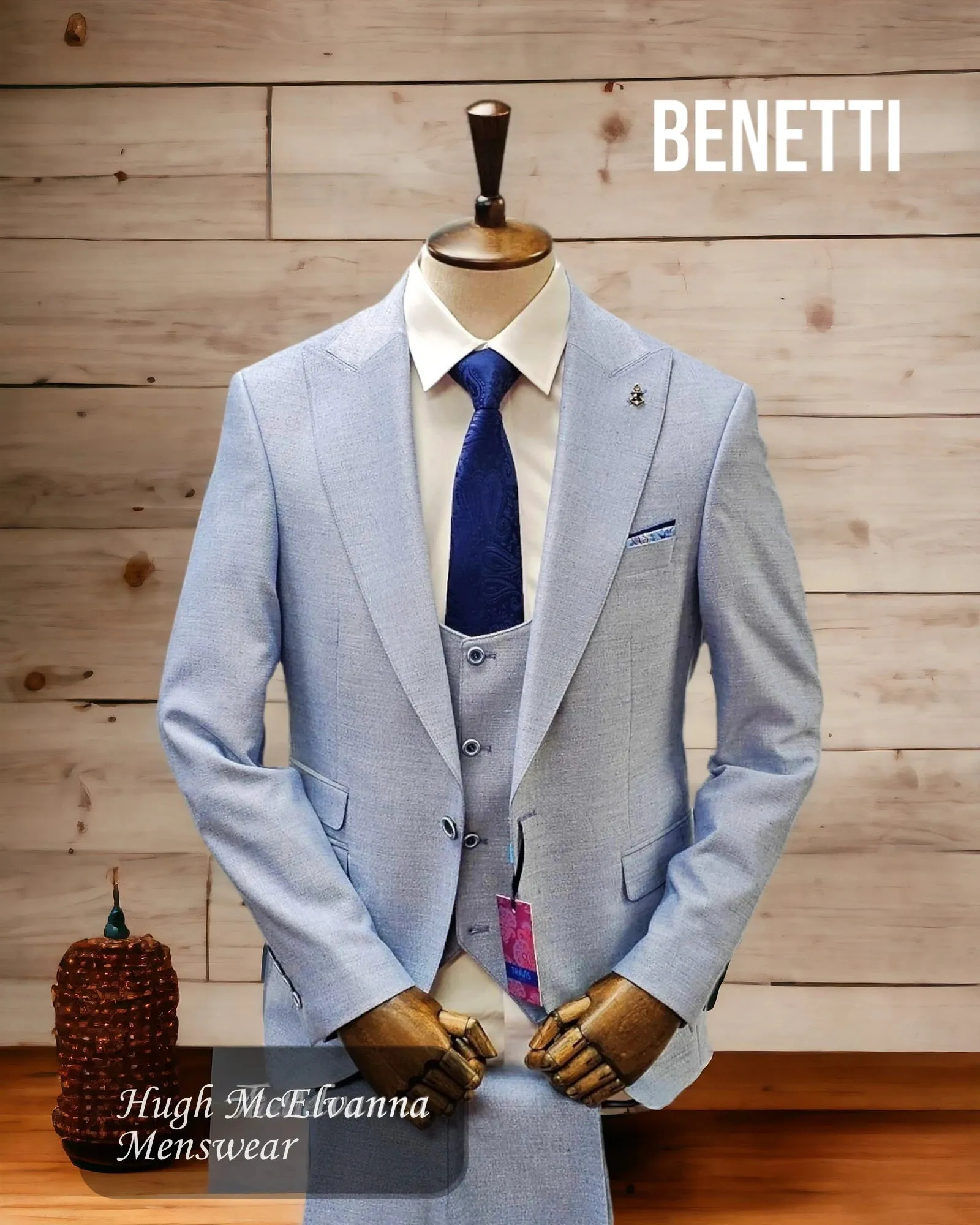 TRAVIS NAPOLI Blue SLIM FIT Suit