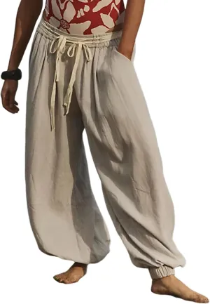 UANEO Womens Wide Leg Pants Casual Loose Harem Linen Pants Trousers with Pockets