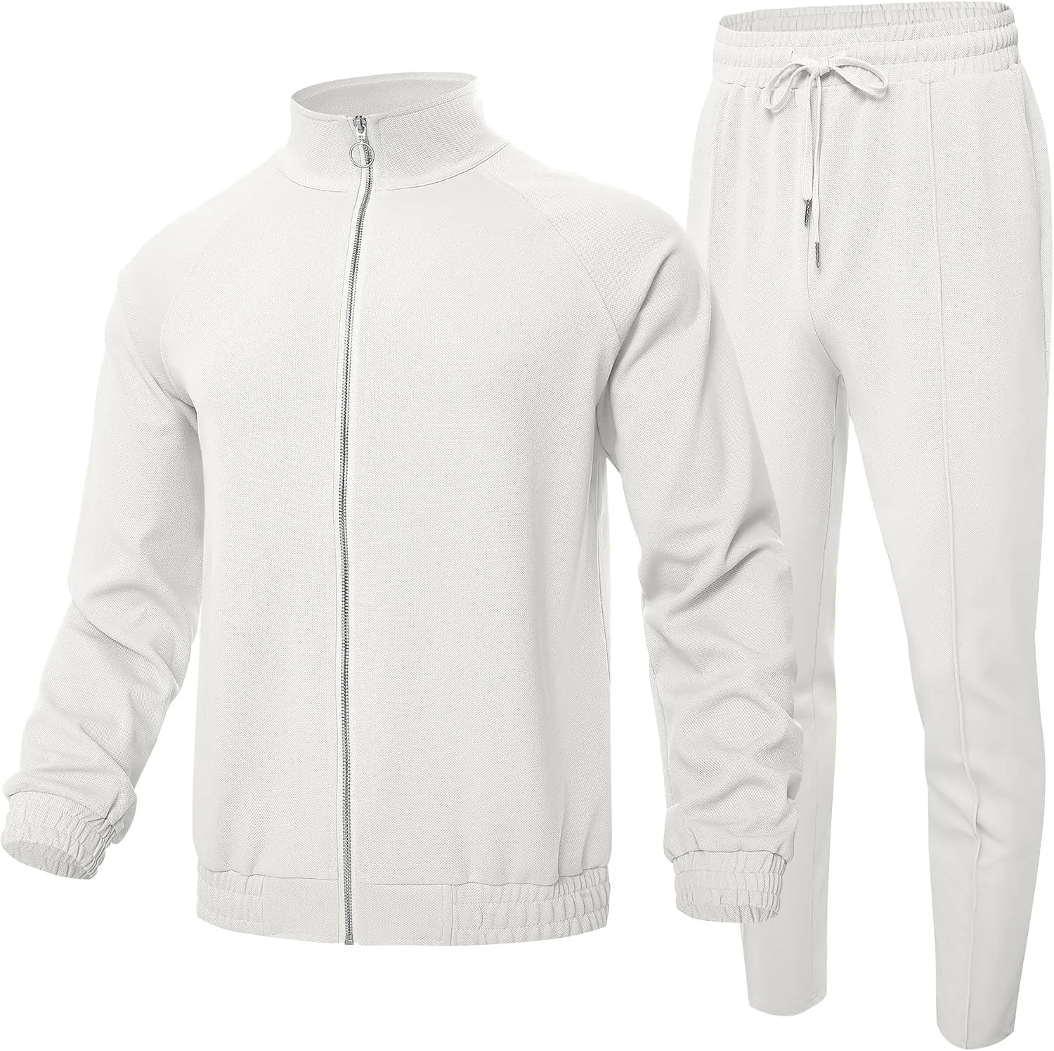 UOUA Mens 2 Piece Tracksuit Sets Casual Sweat Suits Outfit Full-Zip Jacket Jogging Pants Set for Sport Athletic
