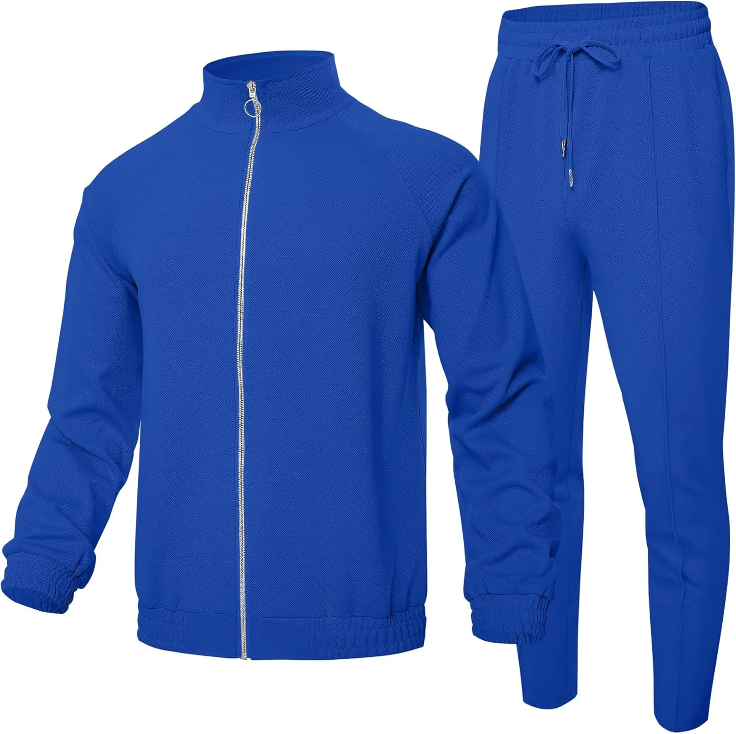 UOUA Mens 2 Piece Tracksuit Sets Casual Sweat Suits Outfit Full-Zip Jacket Jogging Pants Set for Sport Athletic