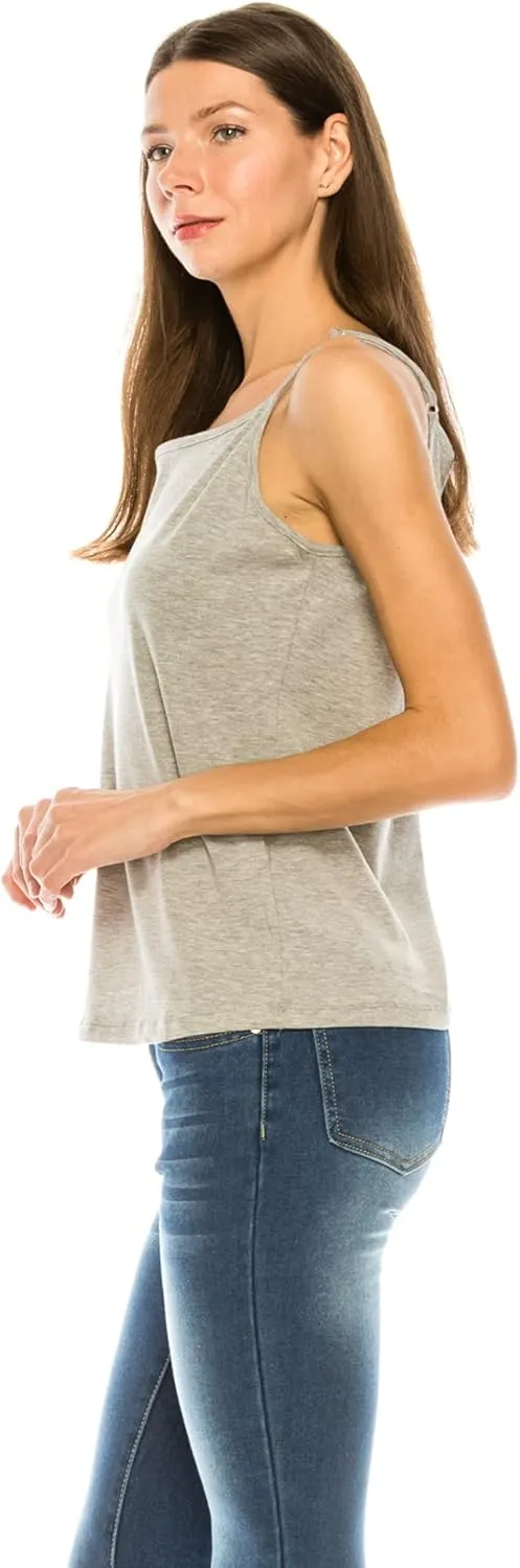 Urban Diction 4 Pack Women's Loose Scoop Neck Sleeveless Tank Top