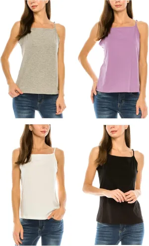 Urban Diction 4 Pack Women's Loose Scoop Neck Sleeveless Tank Top