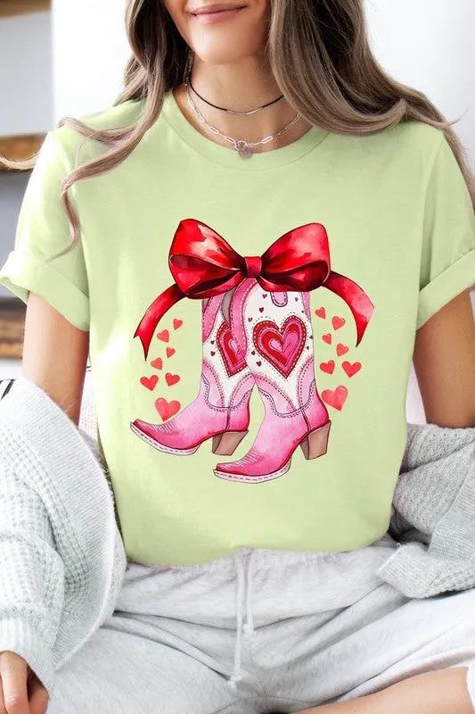 Valentine Cowgirl Boots Graphic Tee