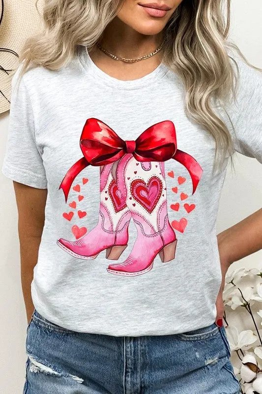 Valentine Cowgirl Boots Graphic Tee