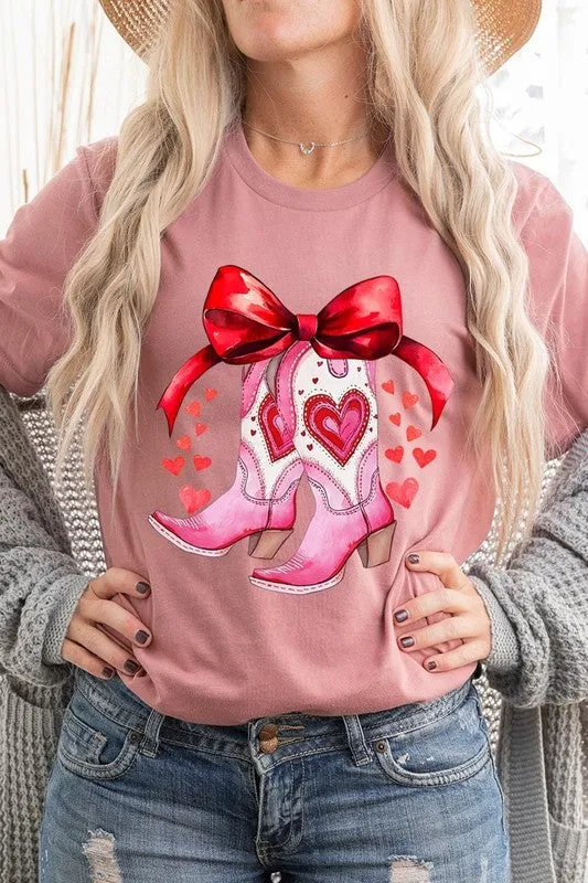 Valentine Cowgirl Boots Graphic Tee