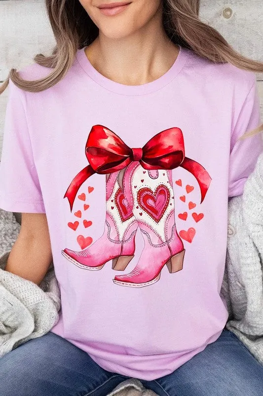 Valentine Cowgirl Boots Graphic Tee