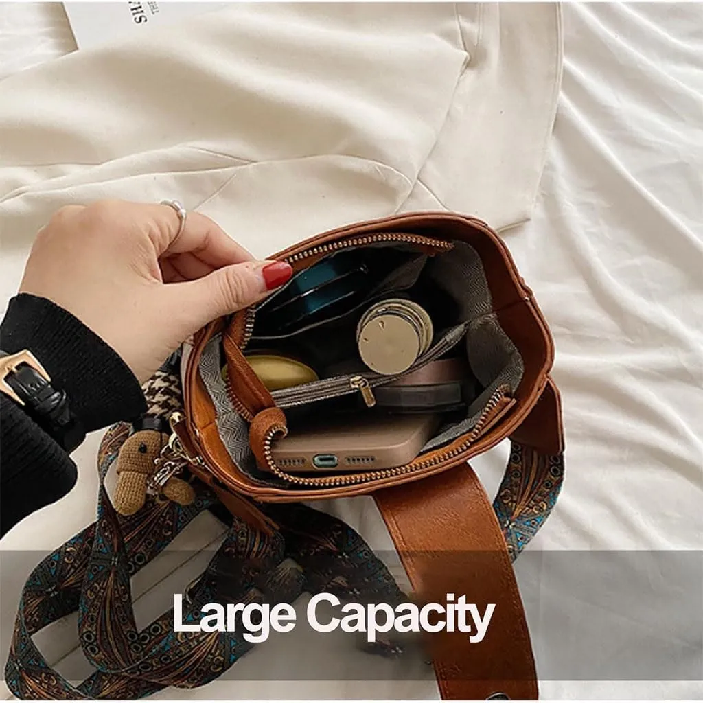 Vintage Fashion Bag With Adjustable Wider Shoulder Strap, Vintage Bags for Womenmini Bucket Bagcrossbody Bucket Bag