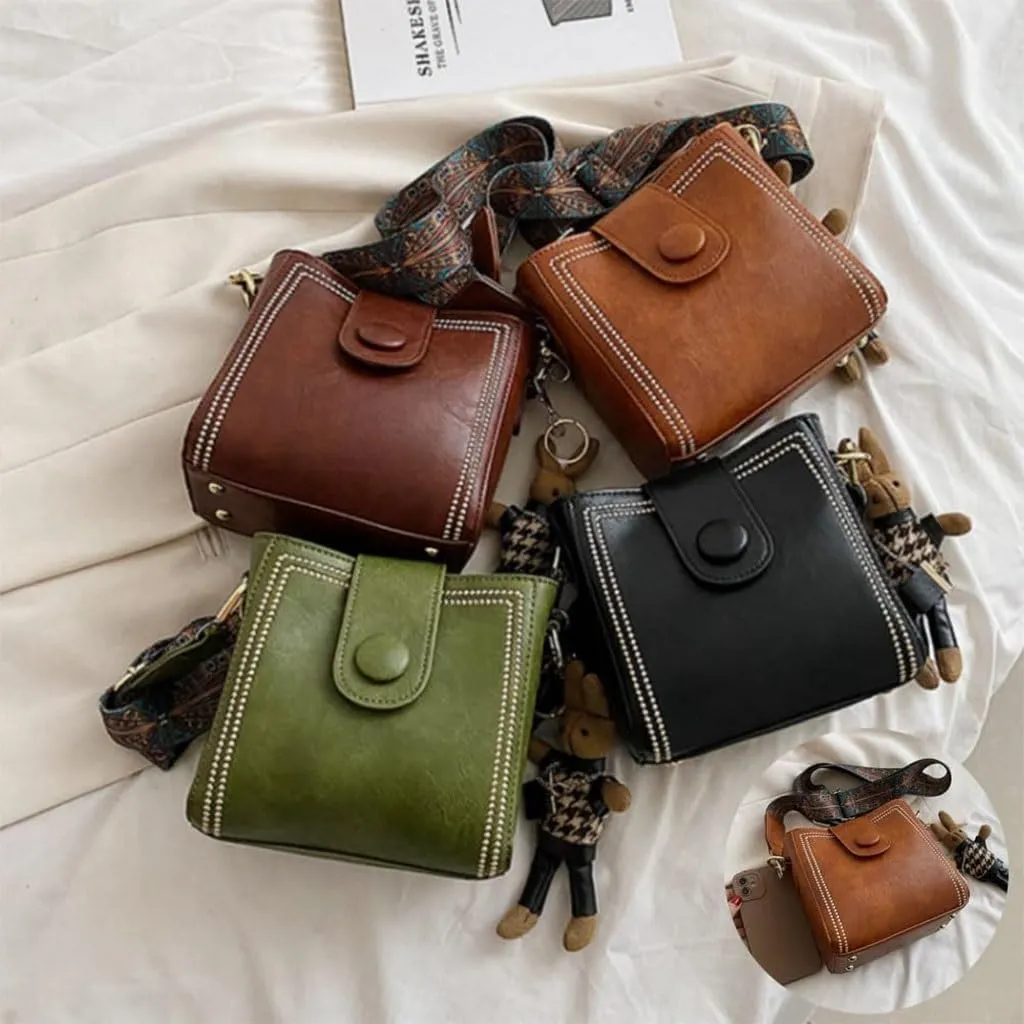 Vintage Fashion Bag With Adjustable Wider Shoulder Strap, Vintage Bags for Womenmini Bucket Bagcrossbody Bucket Bag