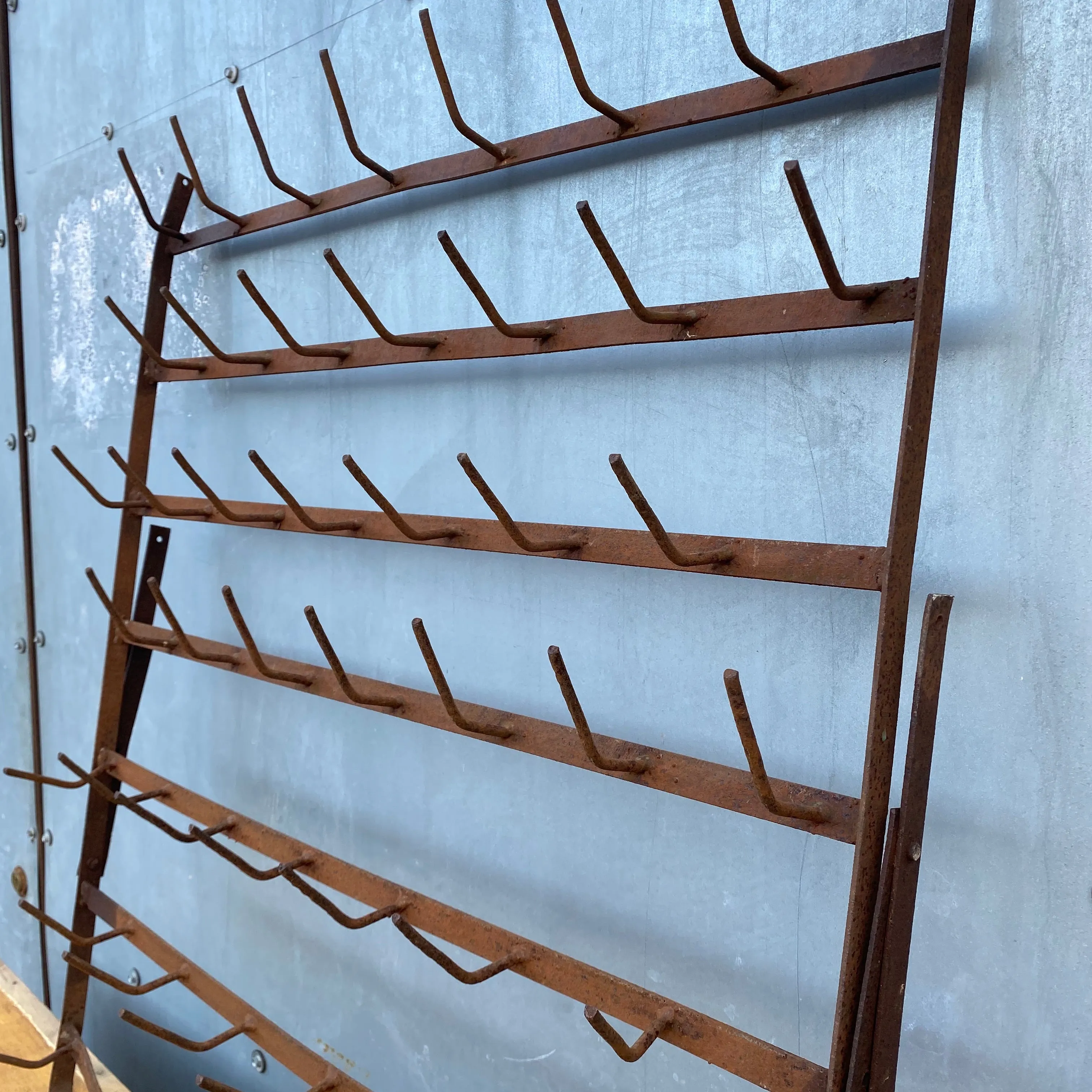 Vintage French metal bottle drier