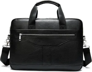 Vintage Leather Briefcase 15.7 inch Leather Laptop Bag for Men, Classic Work Tote with Shoulder,Retro Business Messenger Bag