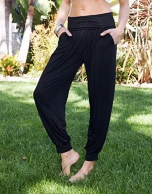 White Mark Harem Pants, Black - Small