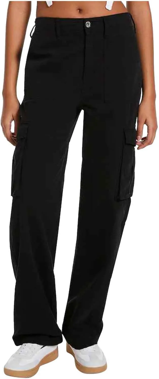 Wide Leg Sweatpants Winter Slack Work Capris with Pockets Straight Leg High Waisted