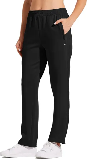 Willit Women's Track Pants Warm Up Athletic Running Sweatpants Sports Training Pants Straight Leg with Zipper Pockets