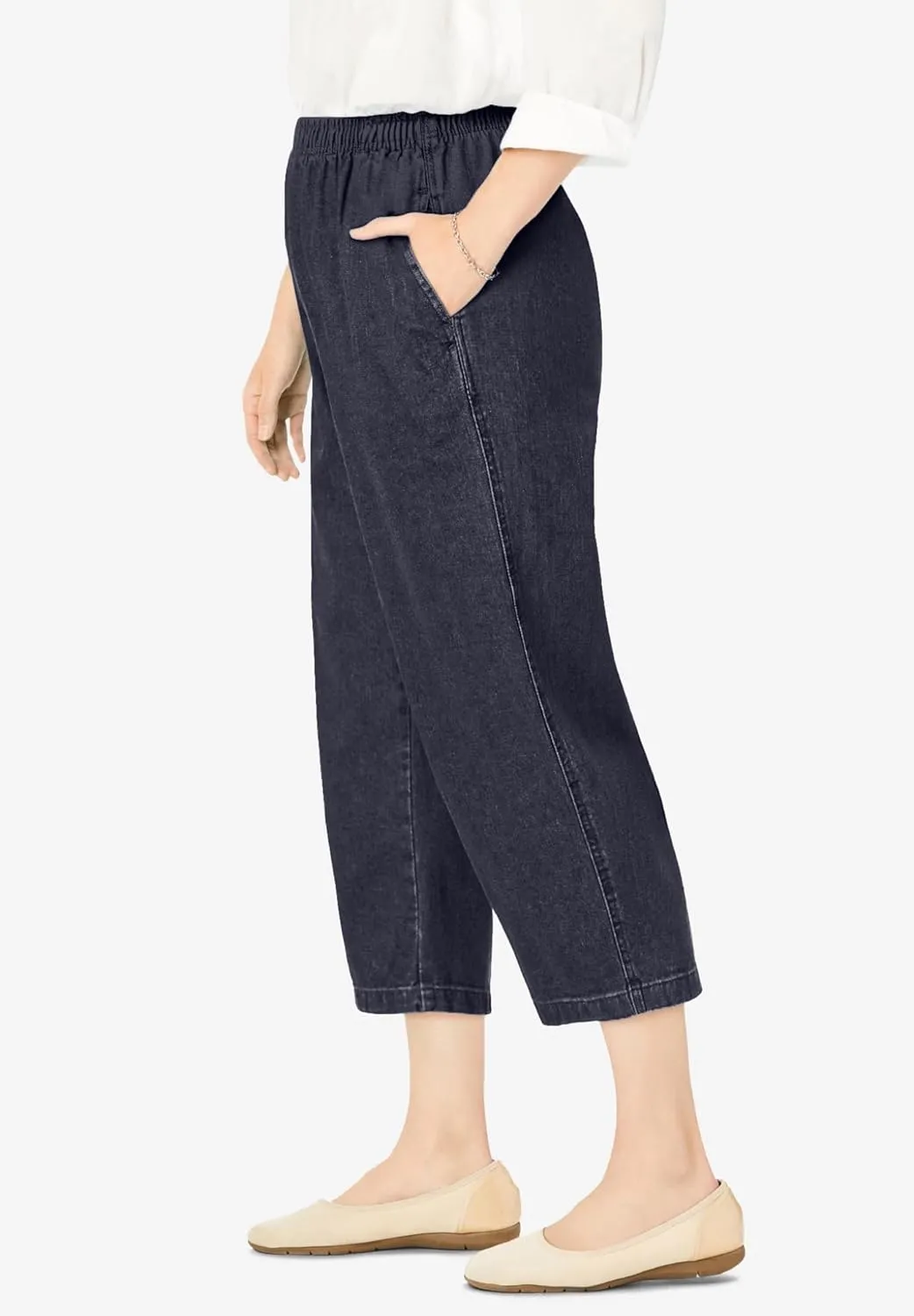 Woman Within Plus Size 7-Day Denim Capri
