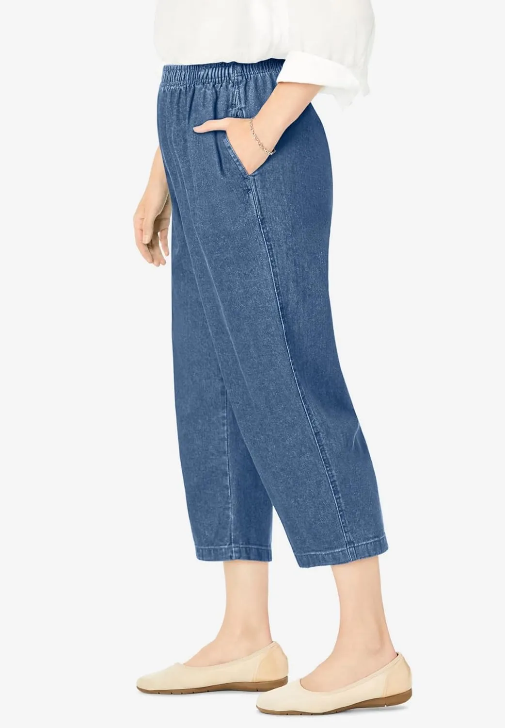 Woman Within Plus Size 7-Day Denim Capri